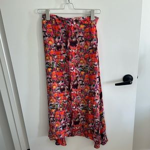 Isabel Wilson 100% Silk Print Maxi Skirt